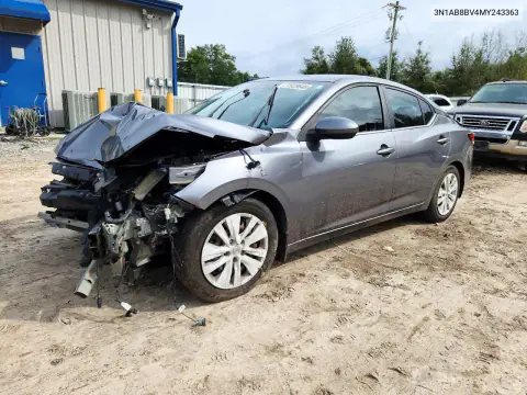 3N1AB8BV4MY243363 — 2021 Nissan Sentra, Передняя часть, фото до ремонта