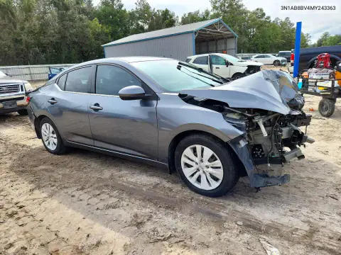 2021 Nissan Sentra S VIN 3N1AB8BV4MY243363 фото 4