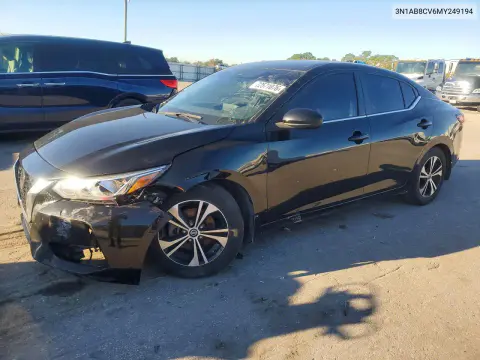 3N1AB8CV6MY249194 — 2021 Nissan Sentra, Передняя часть, фото до ремонта