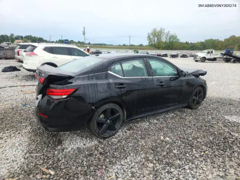 2022 Nissan Sentra Sr VIN 3N1AB8DV0NY305274 фото 3