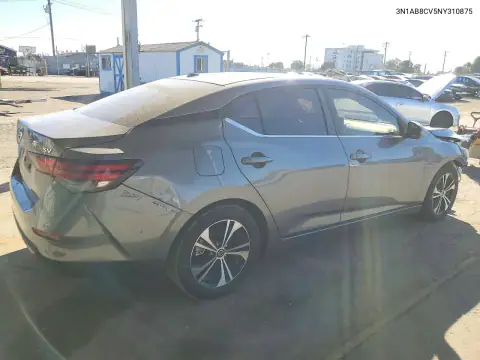 3N1AB8CV5NY310875 — 2022 Nissan Sentra, фото 3 с аукциона Copart, Передняя часть