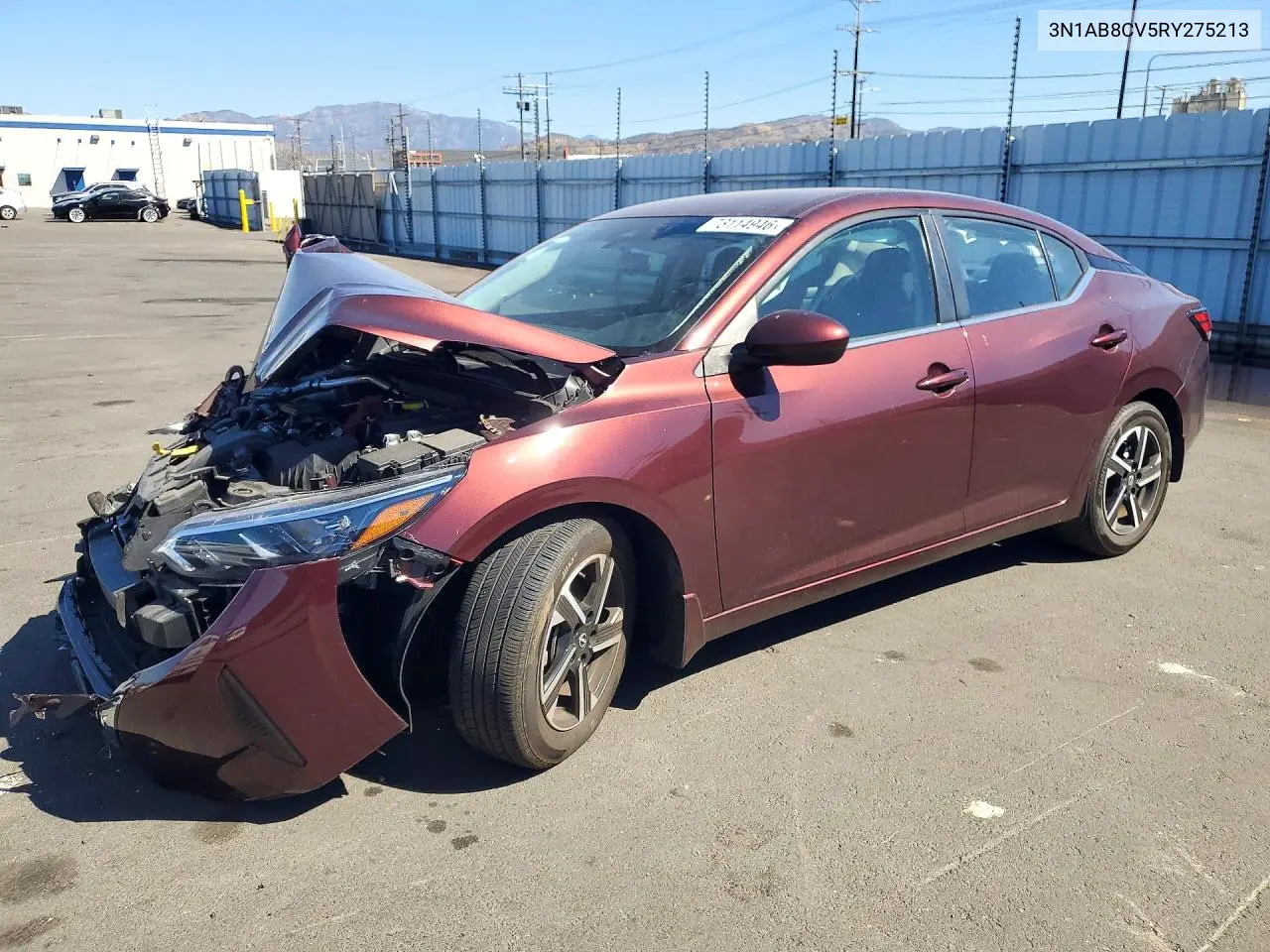 3N1AB8CV5RY275213 Nissan Sentra 2024 — повреждение Передняя часть, фото до ремонта