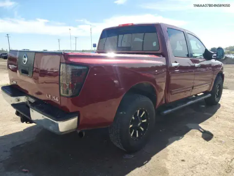 2004 Nissan Titan Xe VIN 1N6AA07B04N589050 фото 3