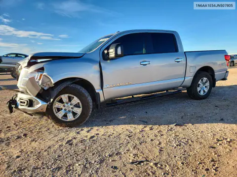 1N6AA1E54JN507805 — 2018 Nissan Titan, Передняя часть, фото до ремонта