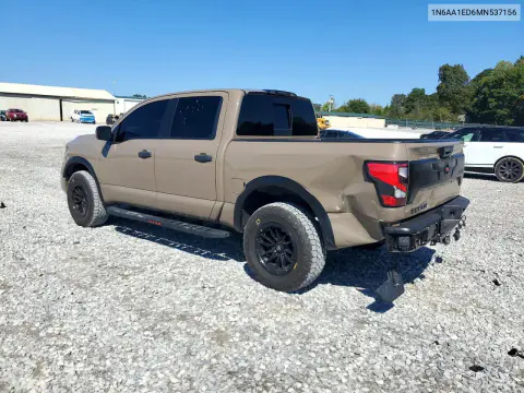 2021 Nissan Titan Pro-4X VIN 1N6AA1ED6MN537156 фото 2