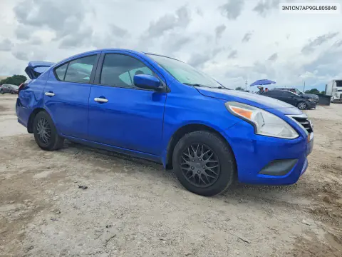 2016 Nissan Versa 1.6 Sv VIN 3N1CN7AP9GL805840 фото 4