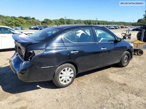 3N1CN7AP3HL806421 — 2017 Nissan Versa, фото 3 с аукциона Copart, Задняя часть