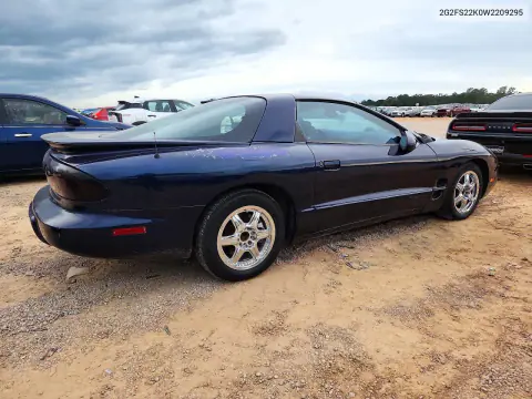 1998 Pontiac Firebird VIN 2G2FS22K0W2209295 фото 3