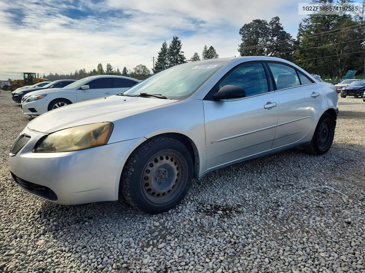 2007 Pontiac G6 Value Leader VIN 1G2ZF58B574197585 фото 1
