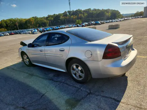 2005 Pontiac Grand Prix Gt VIN 2G2WS522351292341 фото 2