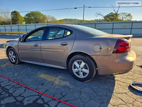 2007 Pontiac Grand Prix VIN 2G2WP552671192881 фото 2