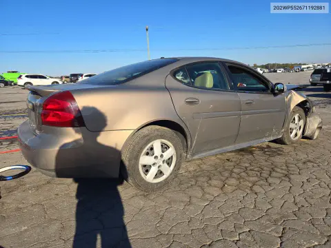 2007 Pontiac Grand Prix VIN 2G2WP552671192881 фото 3