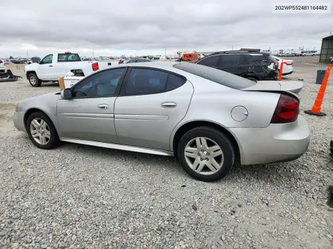 2008 Pontiac Grand Prix VIN 2G2WP552481164482 фото 2