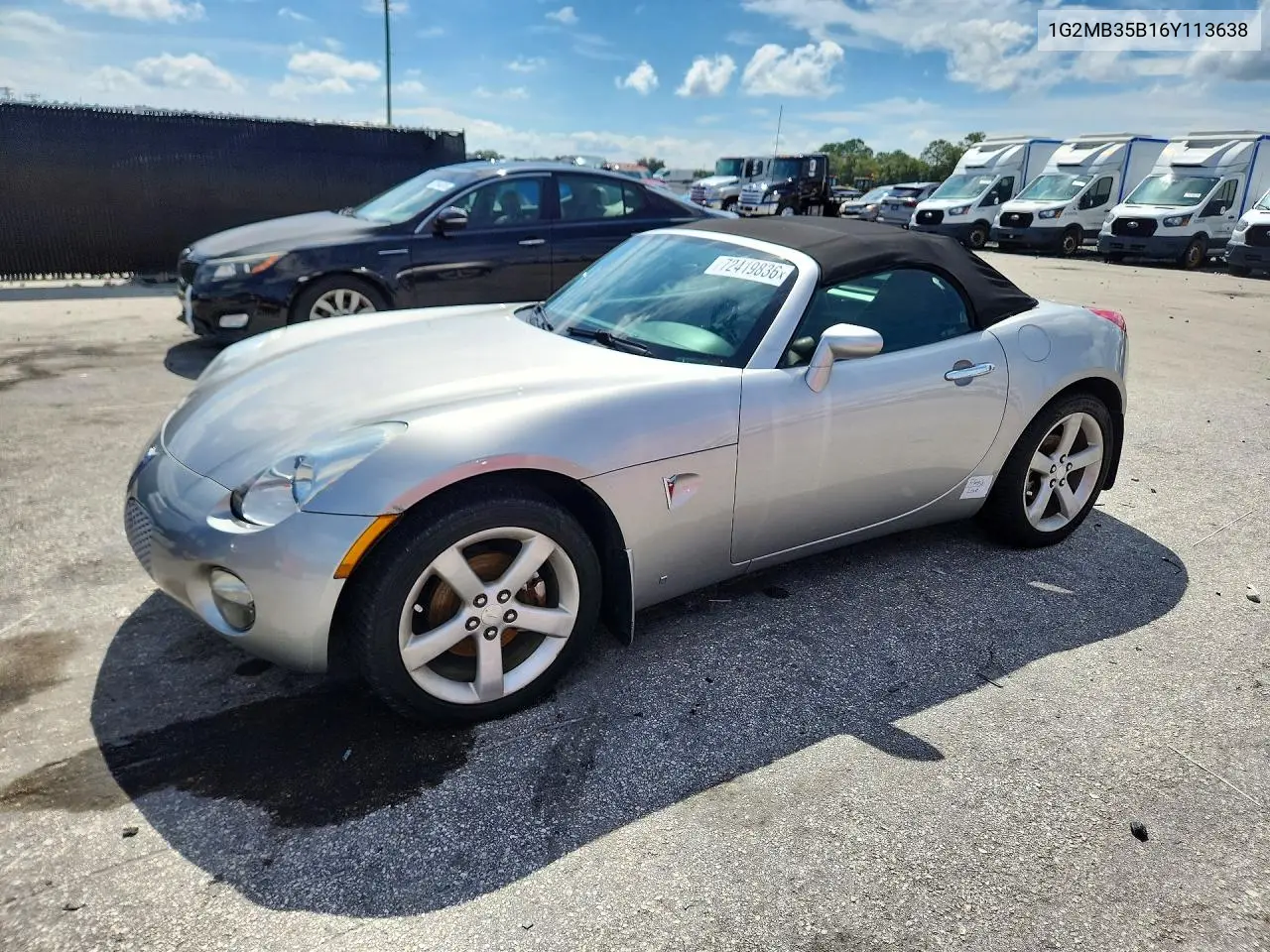 2006 Pontiac Solstice VIN 1G2MB35B16Y113638 фото 1