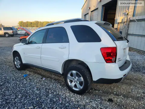 2006 Pontiac Torrent VIN 2CKDL63F566027151 фото 2
