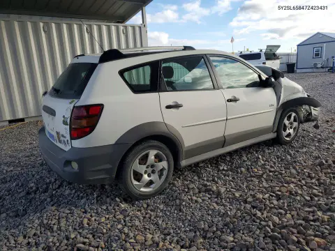 2007 Pontiac Vibe Base VIN 5Y2SL65847Z423431 фото 3