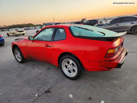 1986 Porsche 944 VIN WP0AA0951GN154181 фото 2
