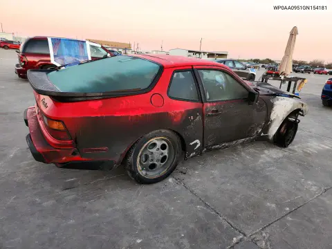 1986 Porsche 944 VIN WP0AA0951GN154181 фото 3