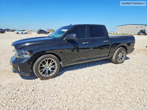 3C6RR6KT7GG206212 — 2016 RAM 1500, Передняя часть, фото до ремонта