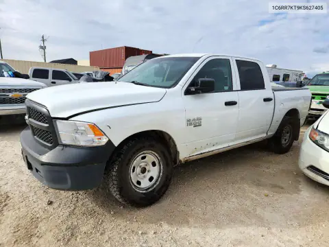 1C6RR7KT9KS627405 — 2019 RAM 1500, Естественный износ, фото до ремонта