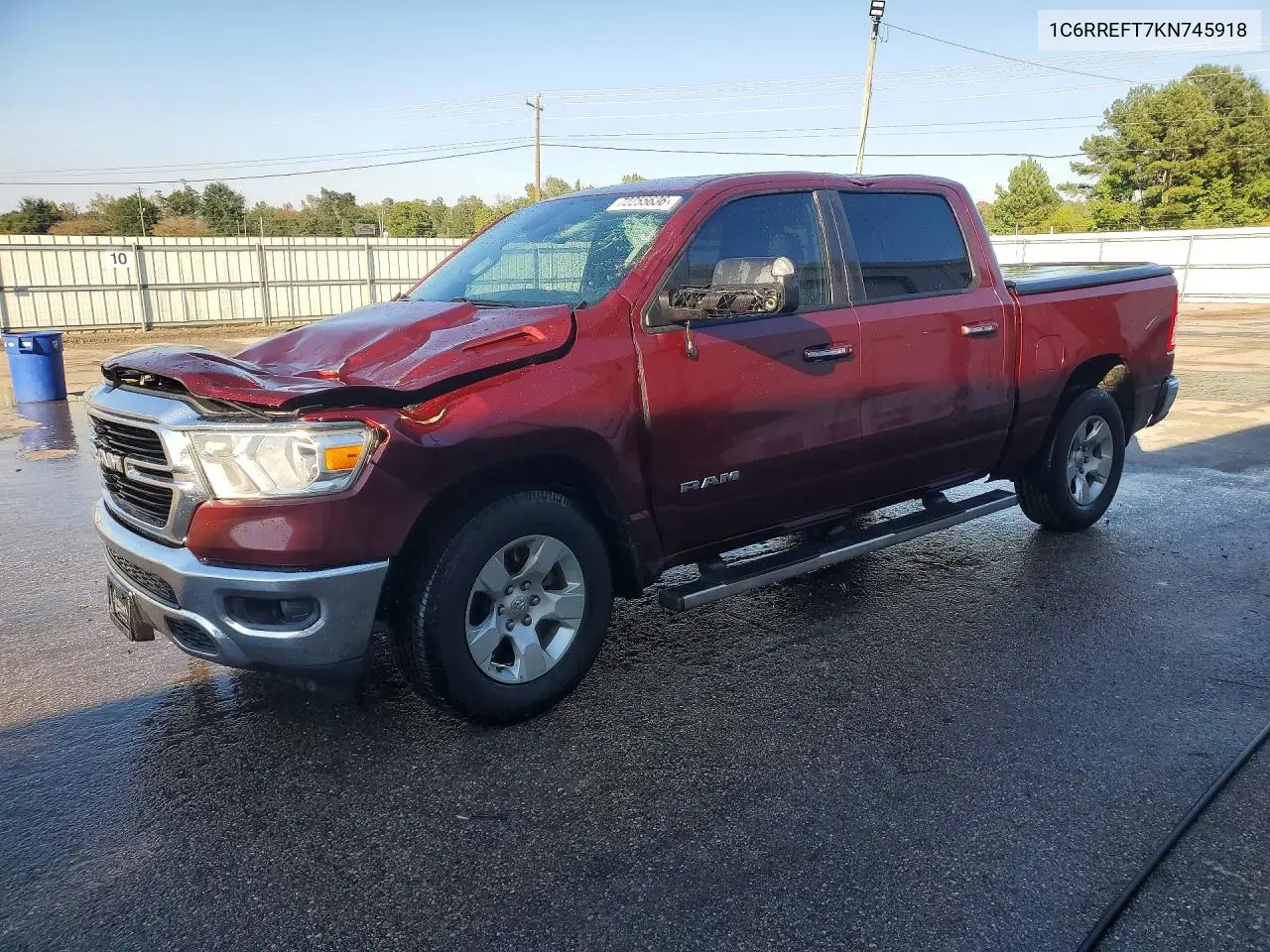 1C6RREFT7KN745918 RAM 1500 2019 — повреждение Передняя часть, фото до ремонта