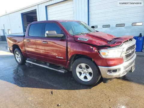 1C6RREFT7KN745918 — 2019 RAM 1500, фото 4 с аукциона Copart, Передняя часть