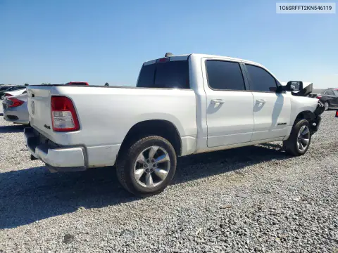 1C6SRFFT2KN546119 — 2019 RAM 1500, фото 3 с аукциона Copart, Передняя часть