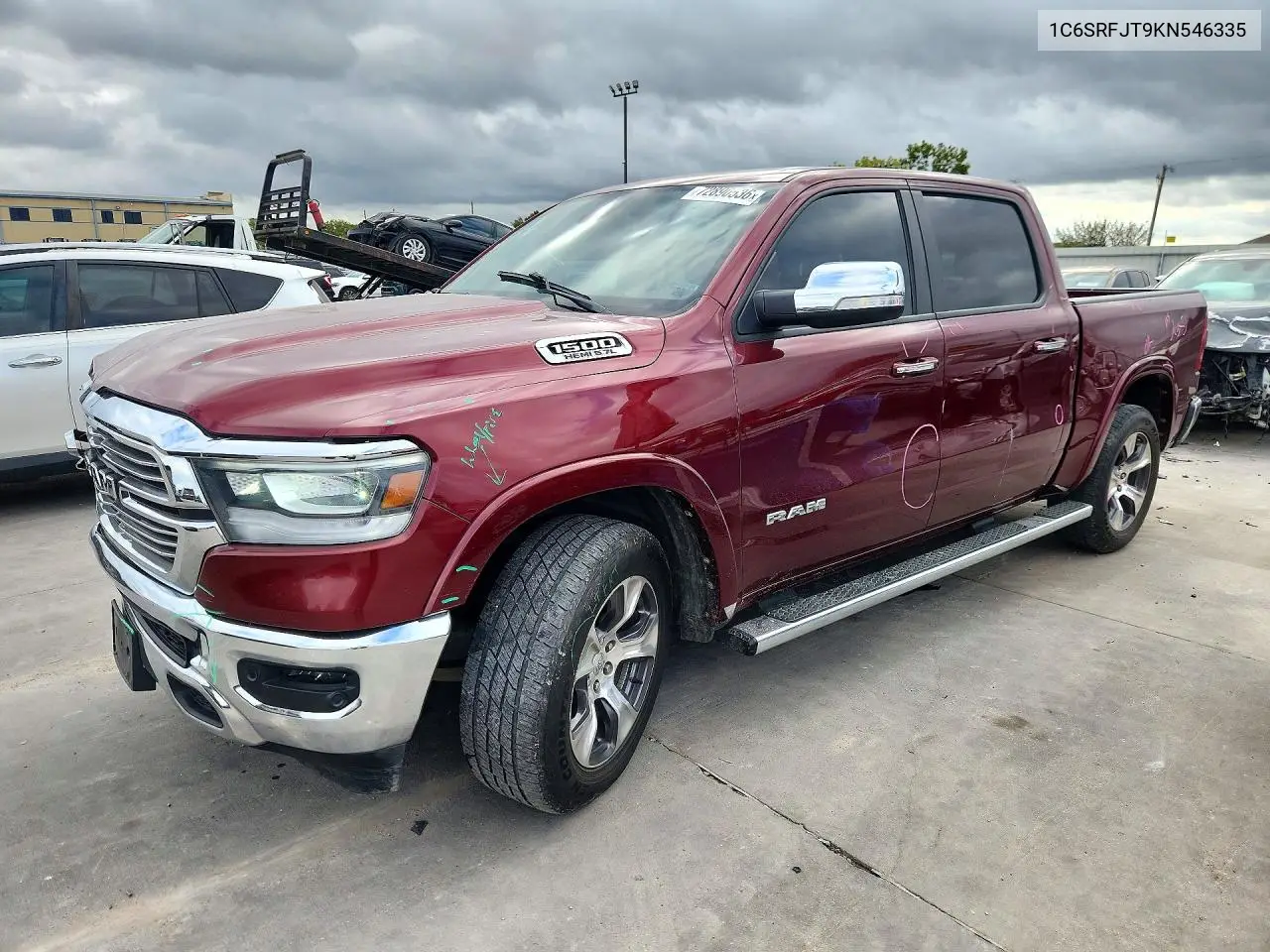 1C6SRFJT9KN546335 RAM 1500 2019 — повреждение Передняя часть, фото до ремонта