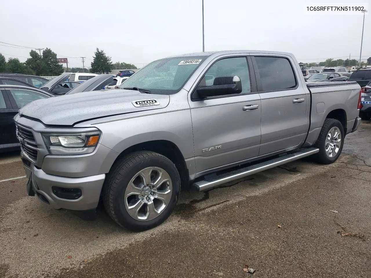 1C6SRFFT7KN511902 RAM 1500 2019 — повреждение Передняя часть, фото до ремонта