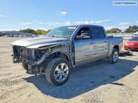 1C6SRFFTXMN585964 — 2021 RAM 1500, Передняя часть, фото до ремонта
