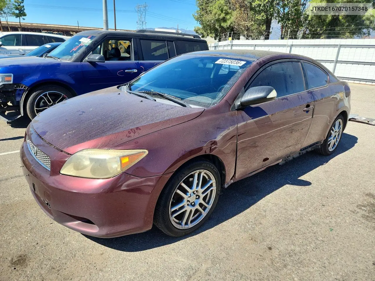2007 Scion Tc Base VIN JTKDE167070157348 фото 1
