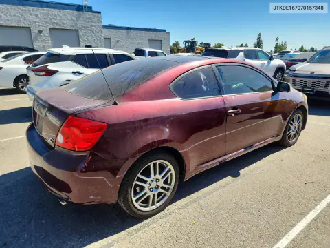 2007 Scion Tc Base VIN JTKDE167070157348 фото 3