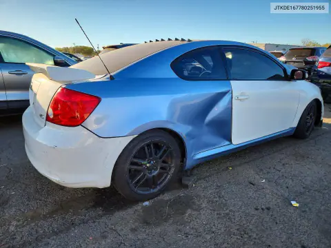 2008 Toyota Scion Tc VIN JTKDE167780251955 фото 3