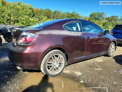 2008 Scion Tc Base VIN JTKDE167280275029 фото 3