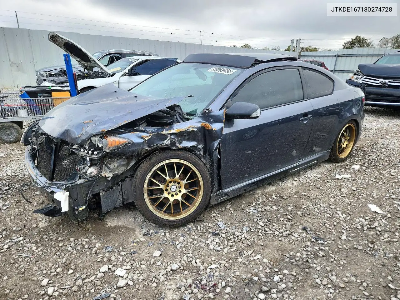 2008 Scion Tc Base VIN JTKDE167180274728 фото 1
