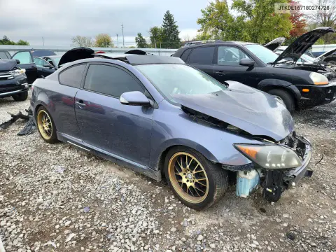 2008 Scion Tc Base VIN JTKDE167180274728 фото 4