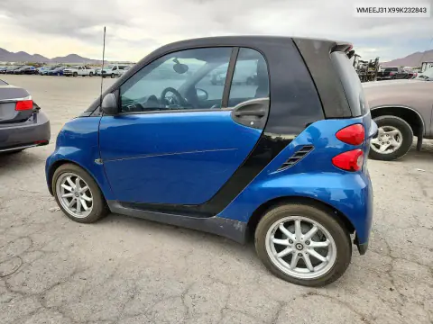 2009 Smart Fortwo Pure VIN WMEEJ31X99K232843 фото 2