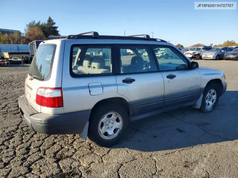2001 Subaru Forester L VIN JF1SF63511H727707 фото 3