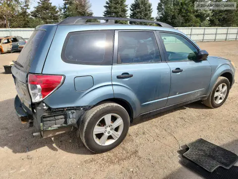 2011 Subaru Forester 2.5X VIN JF2SHABC9BH748069 фото 3