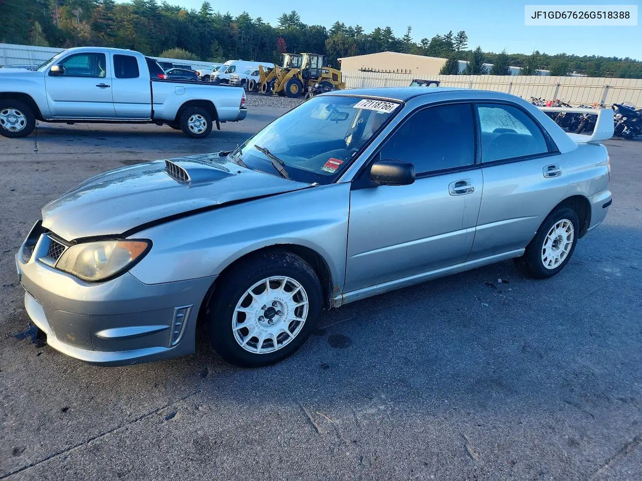 2006 Subaru Impreza 2.5I VIN JF1GD67626G518388 фото 1
