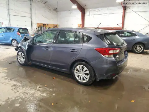 2017 Subaru Impreza VIN 4S3GTAA6XH3743595 фото 2