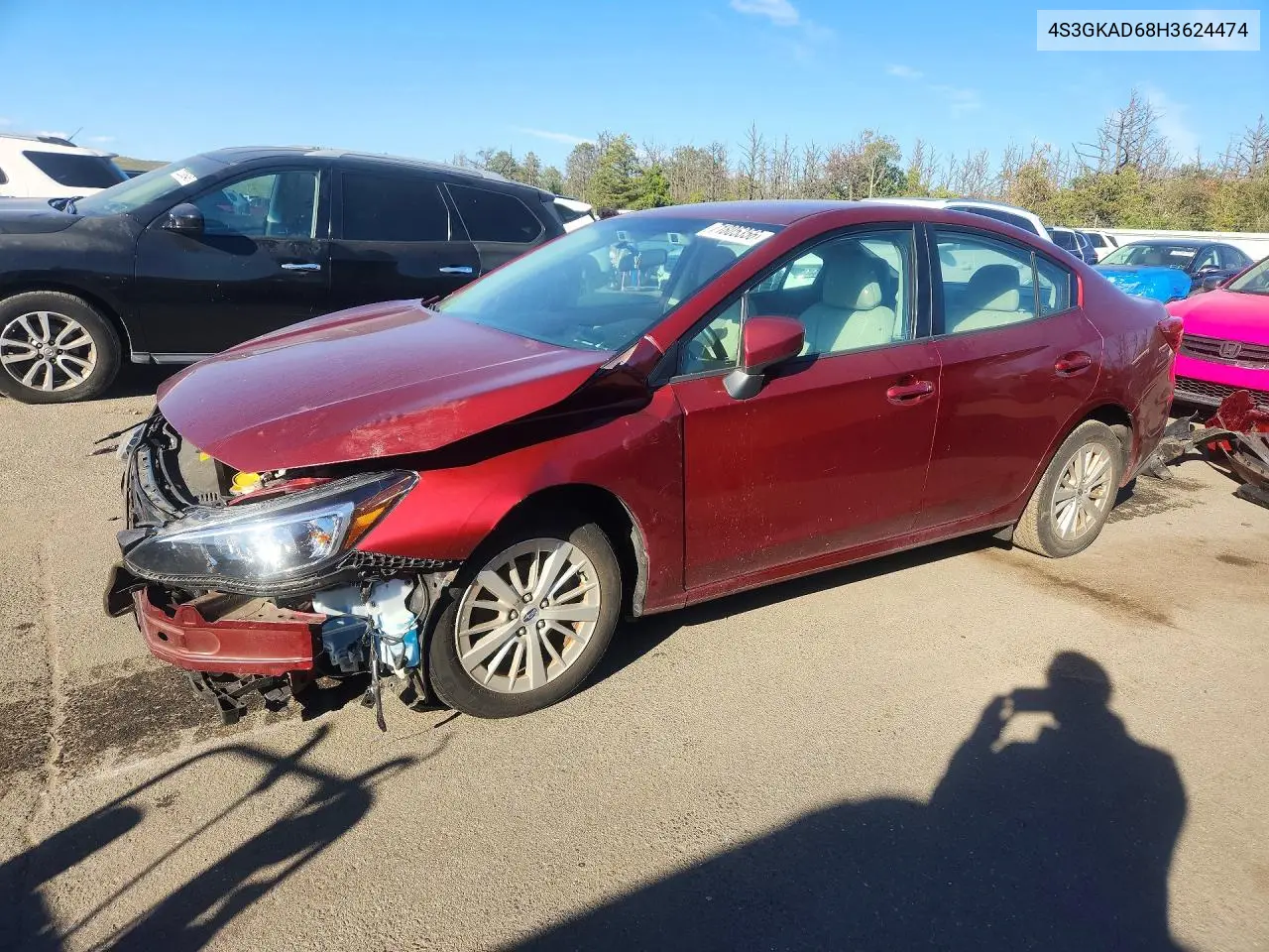 2017 Subaru Impreza Premium Plus VIN 4S3GKAD68H3624474 фото 1