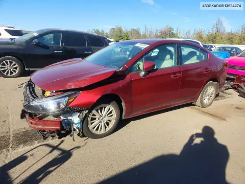 4S3GKAD68H3624474 — 2017 Subaru Impreza, Передняя часть, фото до ремонта