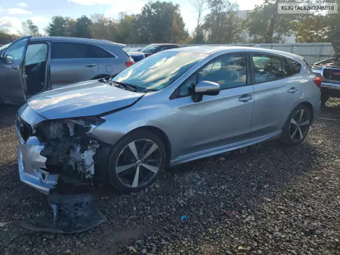4S3GTAL62H3746018 — 2017 Subaru Impreza, Передняя часть, фото до ремонта