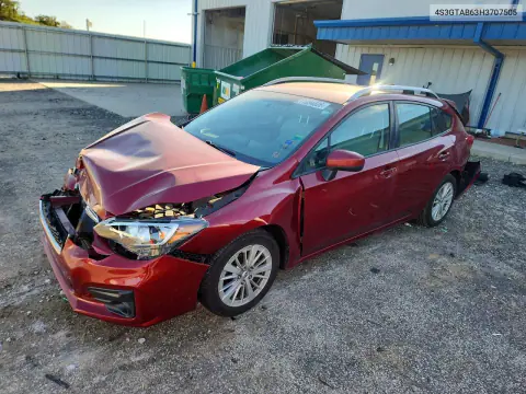 4S3GTAB63H3707505 — 2017 Subaru Impreza, Передняя часть, фото до ремонта