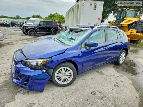 4S3GTAB60H3726304 — 2017 Subaru Impreza, Передняя часть, фото до ремонта