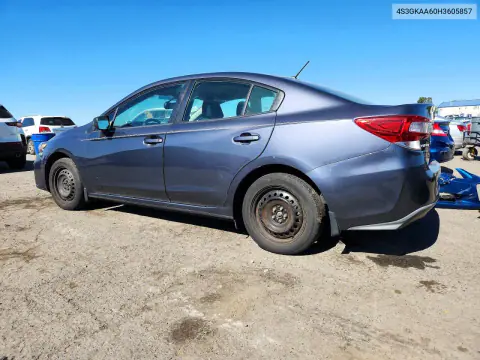 2017 Subaru Impreza VIN 4S3GKAA60H3605857 фото 2