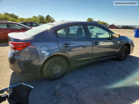 2017 Subaru Impreza VIN 4S3GKAA60H3605857 фото 3