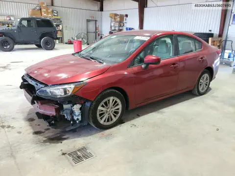 4S3GKAB63J3607493 — 2018 Subaru Impreza, Передняя часть, фото до ремонта