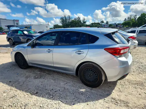 2019 Subaru Impreza VIN 4S3GTAA63K3715791 фото 2